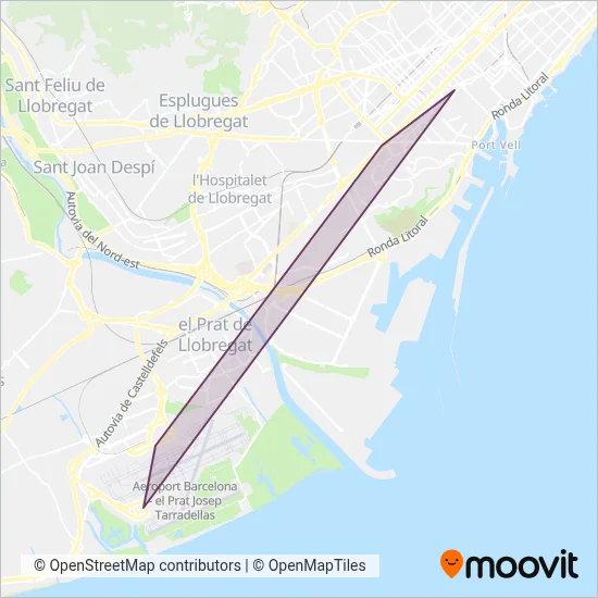 Cobertura del mapa de Monbus (Aerobús)