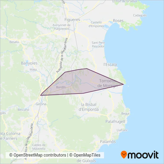 Autocars Martí Pi, SA (AMPSA) coverage area map