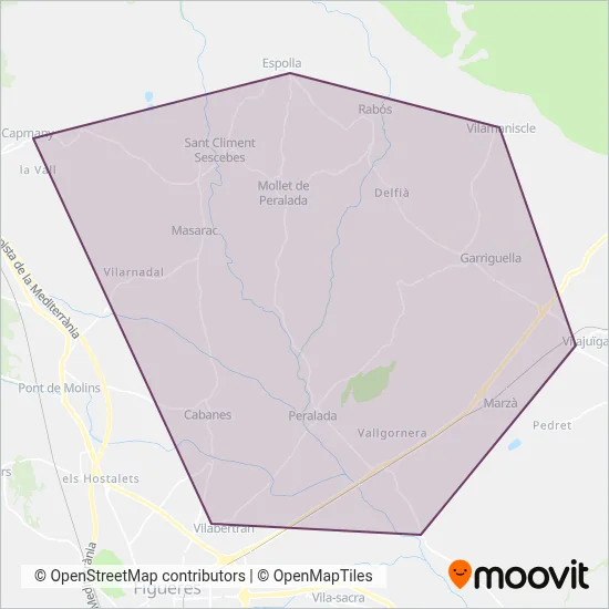 Ampurdan Bus, SL coverage area map