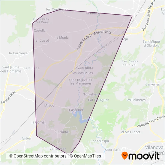 Bus Castellví, SA coverage area map
