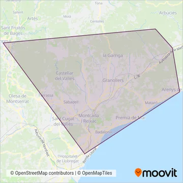 Sagalés (Mataró - St. Celoni) coverage area map