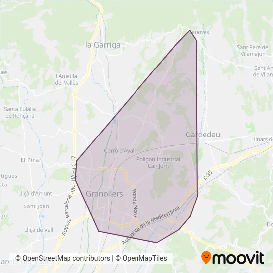 Transgran coverage area map