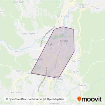 Mapa del área de cobertura de Transports Municipals del Girones