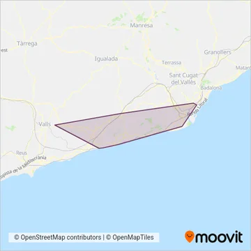 Bus Garraf (Grup Plana) coverage area map