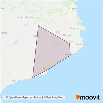 Sagalés Barcelona Bus coverage area map