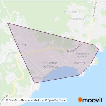 SARFA - Serveis urbans coverage area map