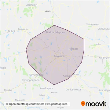 BMTC (Bengaluru Metropolitan Transport Corporation) coverage area map