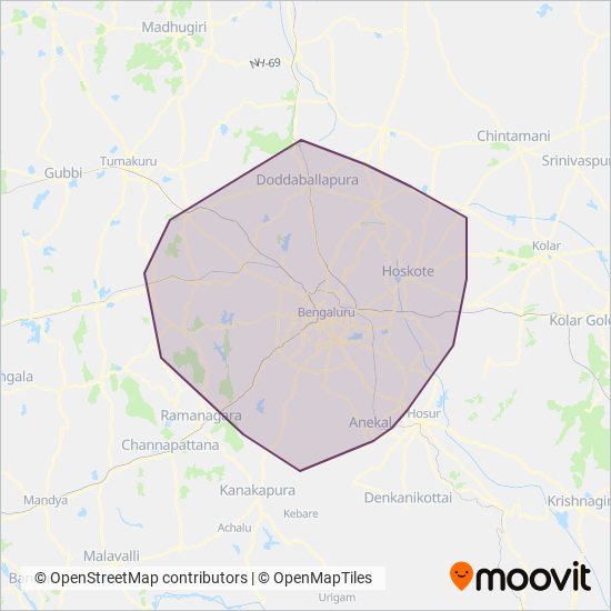 BMTC (Bengaluru Metropolitan Transport Corporation) coverage area map