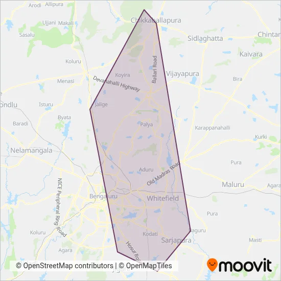 Vajra BMTC coverage area map