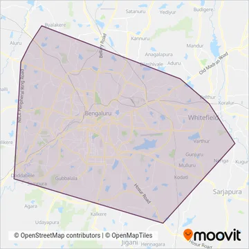 Metro Feeder BMTC coverage area map