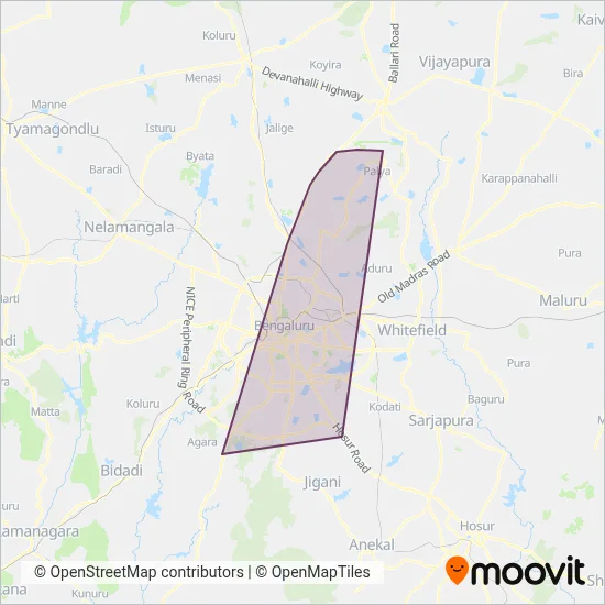 Vayu Vajra BMTC coverage area map