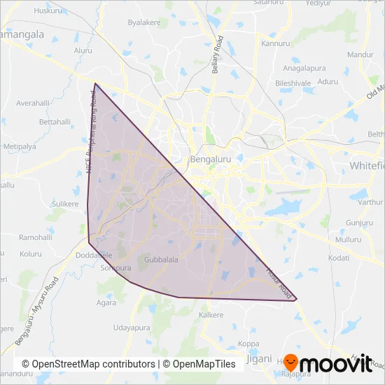 NICE Ring Road BMTC coverage area map