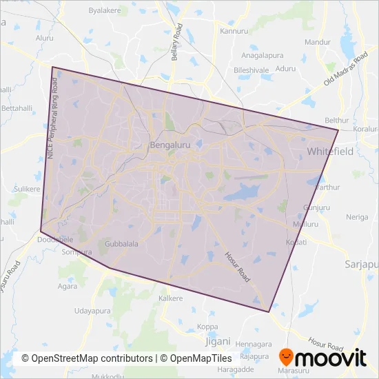 Namma Metro coverage area map