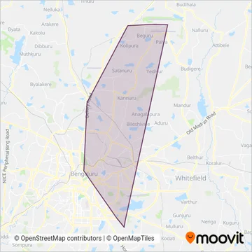 Vayu-Vajra BMTC (Airport AC Services) coverage area map