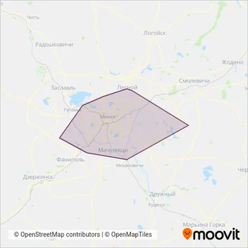 Сталічны транспарт і сувязь (Bus) coverage area map