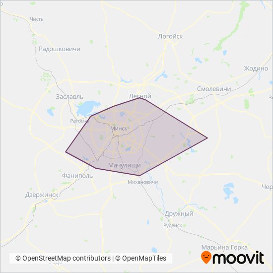 ГП "Сталічны транспарт і сувязь" coverage area map