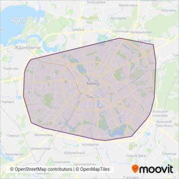 Схема покрытия компании Сталічны транспарт і сувязь (Канатная дорога)