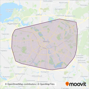 Схема покрытия компании Сталічны транспарт і сувязь (Канатная дорога)