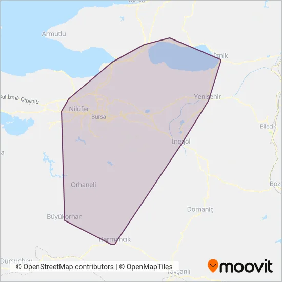 İlçe Otobüsleri coverage area map