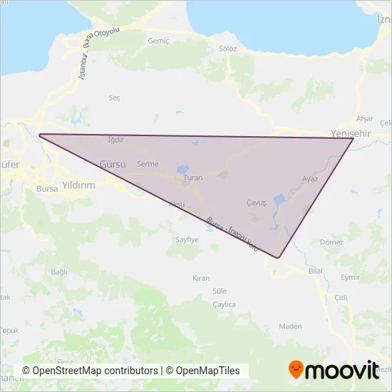 İnegöl Turizm coverage area map