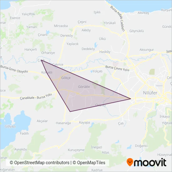 Görükle Minibüs Kooperatifi coverage area map