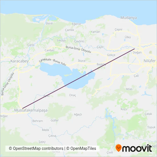 Menekşe Seyahat coverage area map