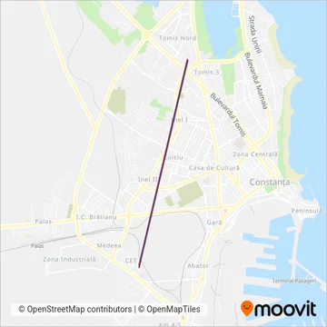 CT Bus SA - Transport Elevi coverage area map