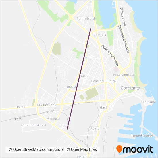 CT Bus SA - Transport Elevi coverage area map