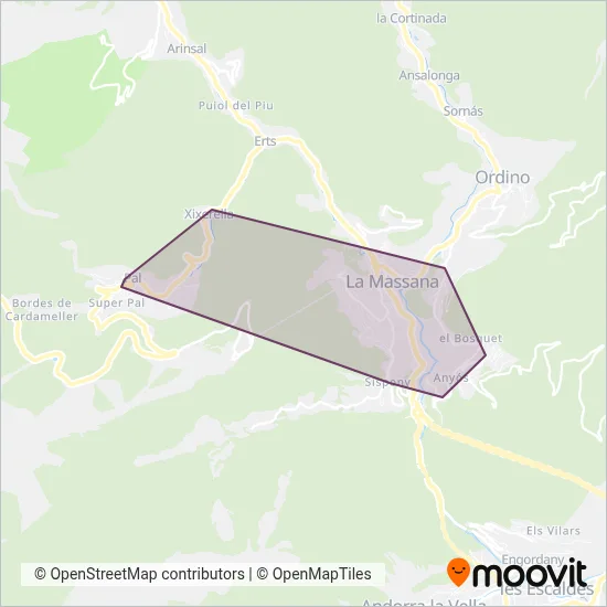 Bus Comunal de La Massana coverage area map