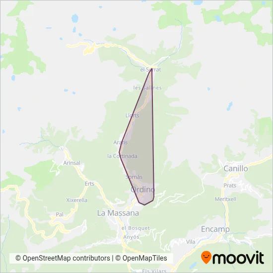 Comú d'Ordino coverage area map