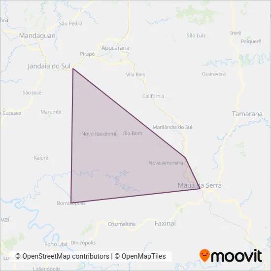 Expresso Nordeste (Rodoviário) coverage area map
