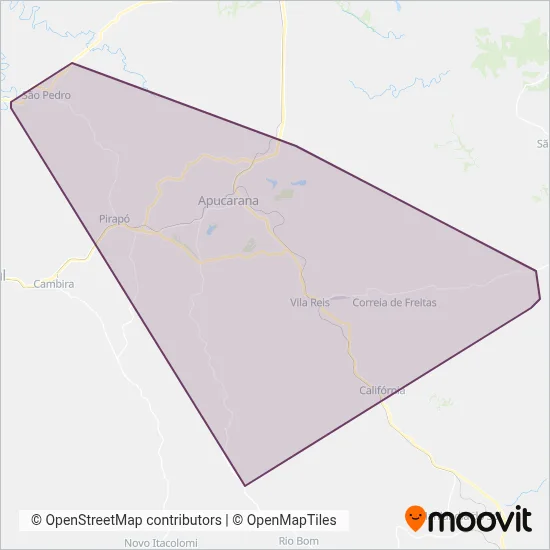 Viação Apucarana coverage area map