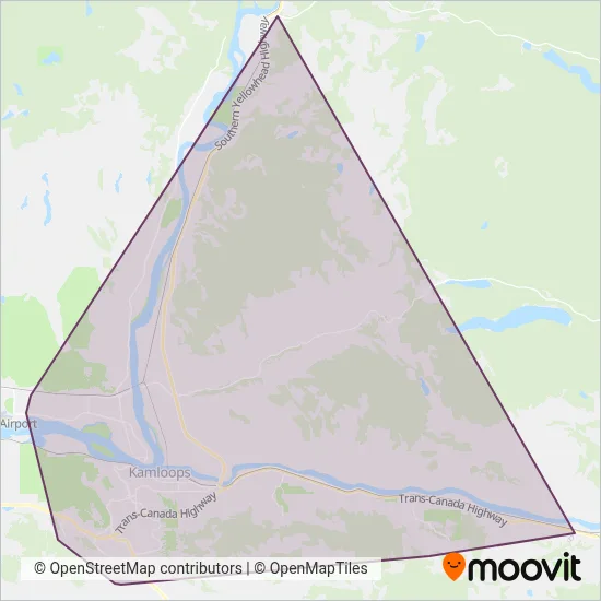 Carte de la zone de couverture de BC Transit