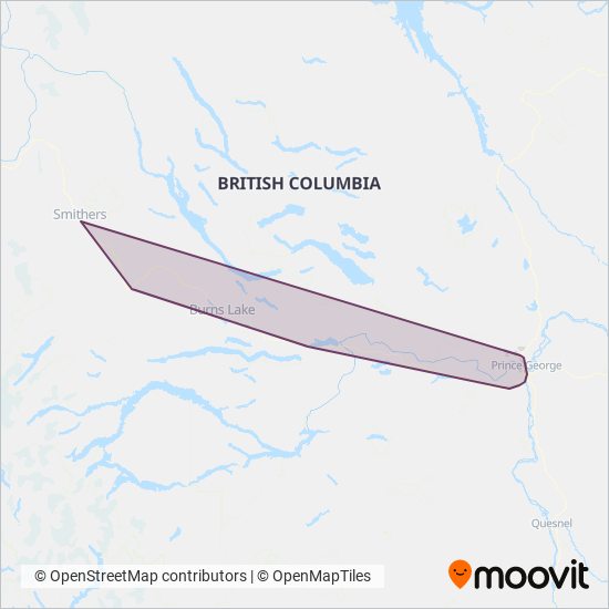 BC Transit - Prince George Transit System coverage area map