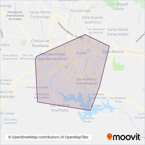 Mapa del área de cobertura de RUTA Alimentadoras