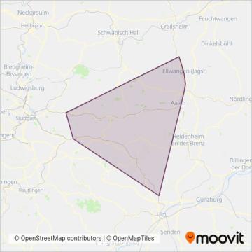 Go-Ahead Baden-Württemberg GmbH coverage area map