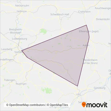 Схема покрытия компании Go-Ahead Baden-Württemberg GmbH
