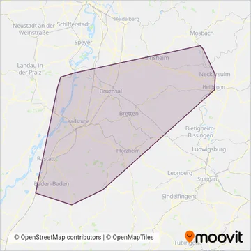 Albtal-Verkehrs-Gesellschaft coverage area map