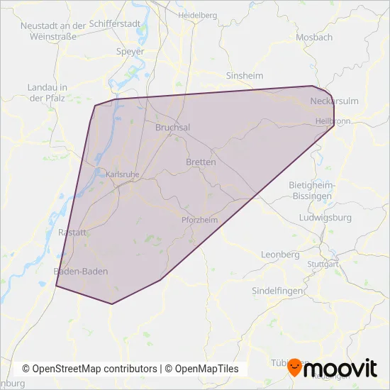 Albtal-Verkehrs-Gesellschaft coverage area map