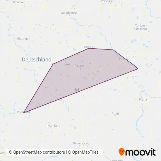 DB Fernverkehr AG coverage area map