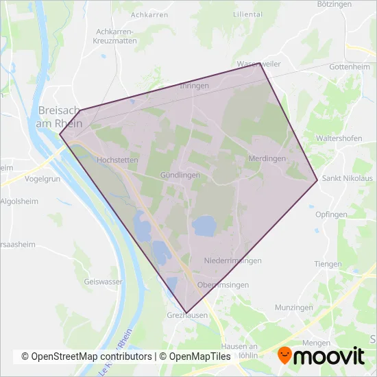 Tuniberg Express Verbundsgebiet