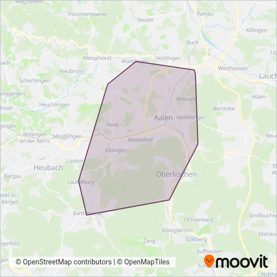 OVA-Aalen coverage area map