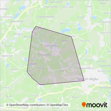 Схема покрытия компании Omnibusverkehr Volk