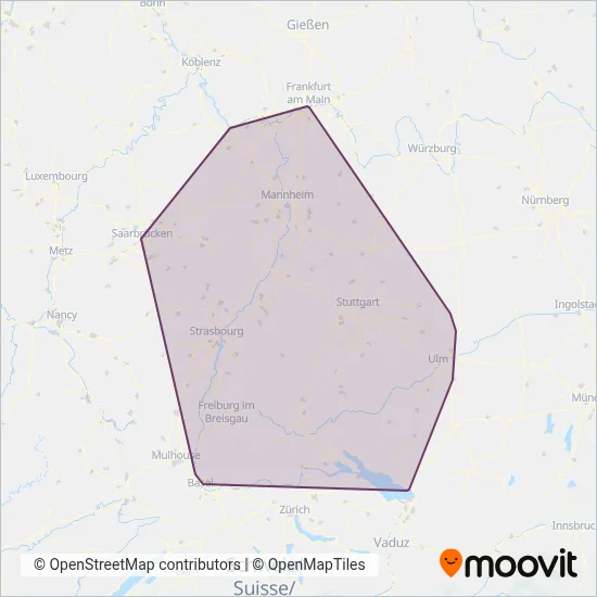 DB AG (Rail) coverage area map