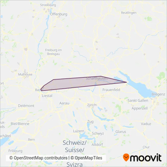 SBB (Tram) coverage area map