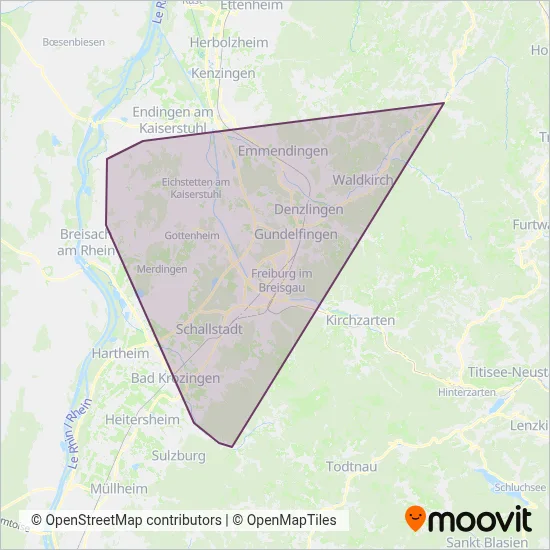 Südwestdeutsche Verkehrs-GmbH (Tram) Verbundsgebiet