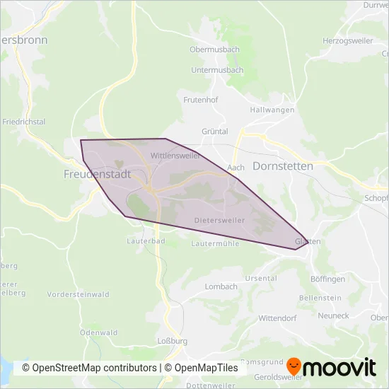 Omnibusverkehr FDS coverage area map
