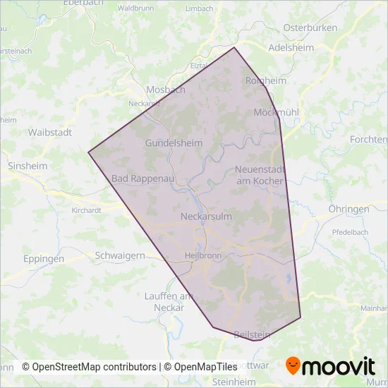 DB Regiobus BW coverage area map
