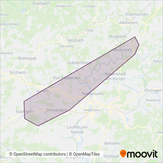 Müller Reisen coverage area map