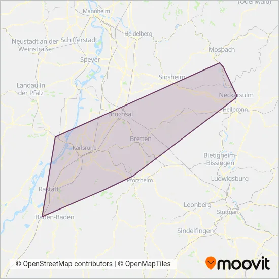 Albtal-Verkehrs-Gesellschaft mbH (Bus) coverage area map